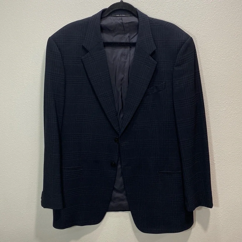Armani Collezioni for Saks Fifth Avenue blazer‎ jacket plaid grey